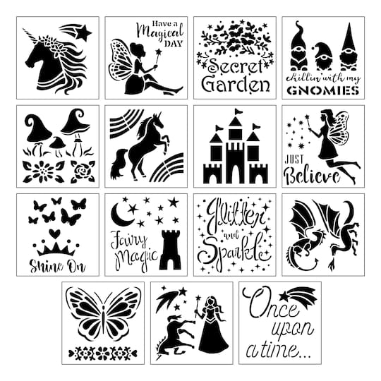 6 Pack: Fantasy Stencils by Craft Smart®, 12" x 12"